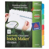 SKILCRAFT 8-Tab Clear Label Index Maker Dividers