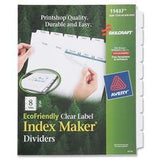 SKILCRAFT 8-Tab Clear Label Index Maker Dividers