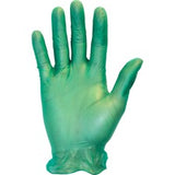 Safety Zone Powdered Green Vinyl Gloves