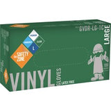 Safety Zone Powdered Clear Vinyl Gloves
