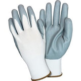 Safety Zone Gray/White Coated Knit Gloves