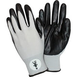 Safety Zone Black/Gray Coated Knit Gloves