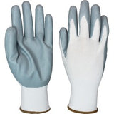 Safety Zone Gray/White Coated Knit Gloves