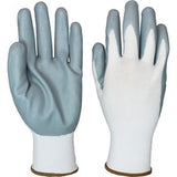 Safety Zone Gray/White Coated Knit Gloves