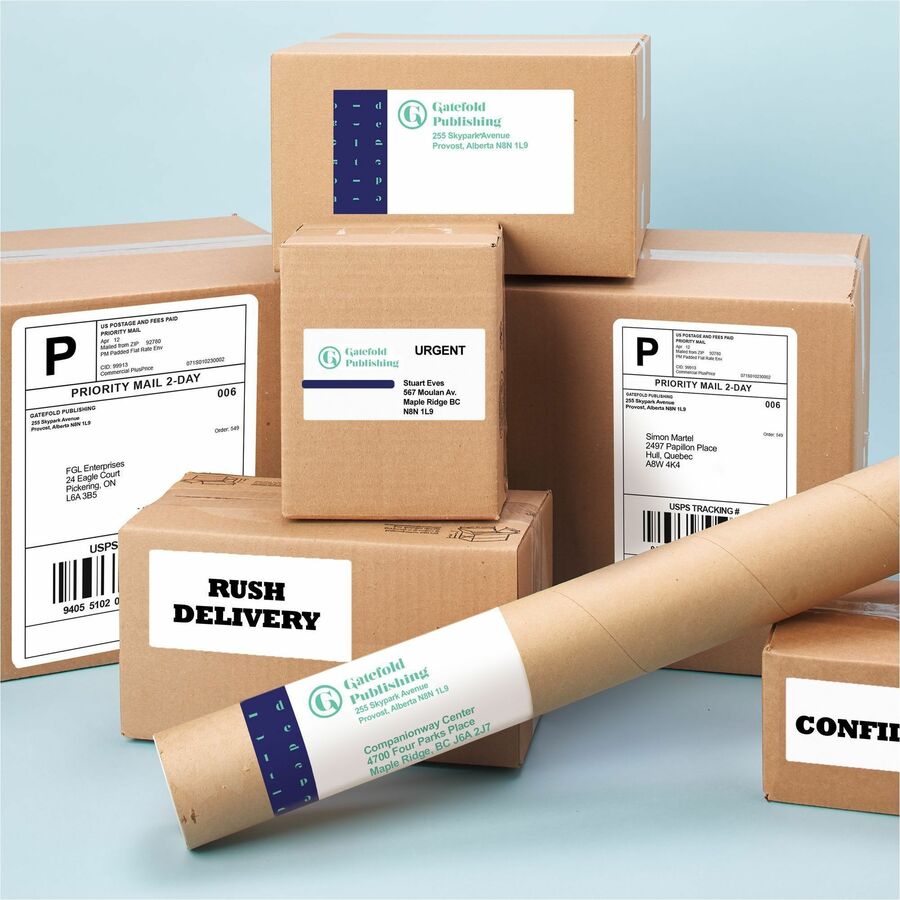 Avery® White Rectangle Labels with Sure Feed Technology