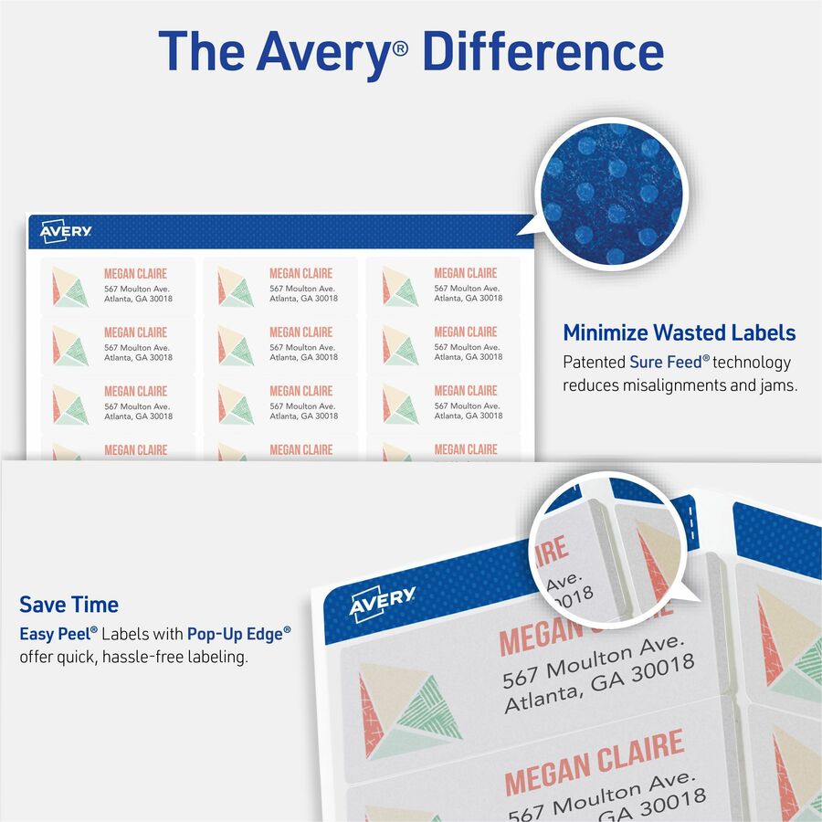 Avery Address Labels, 1" x 2-5/8" , Matte Clear, 1,500ct (5660)