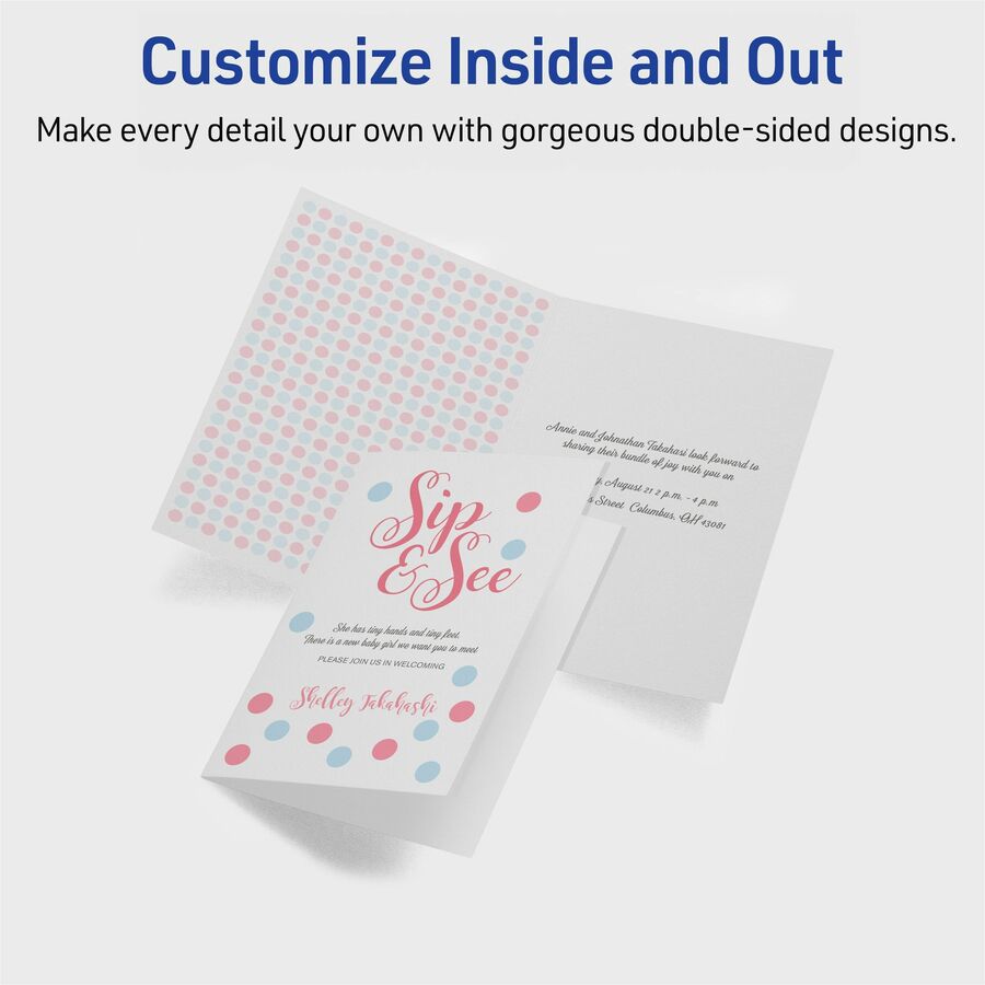 Avery® Half-Fold Greeting Cards & Envelopes, Matte White (8316)