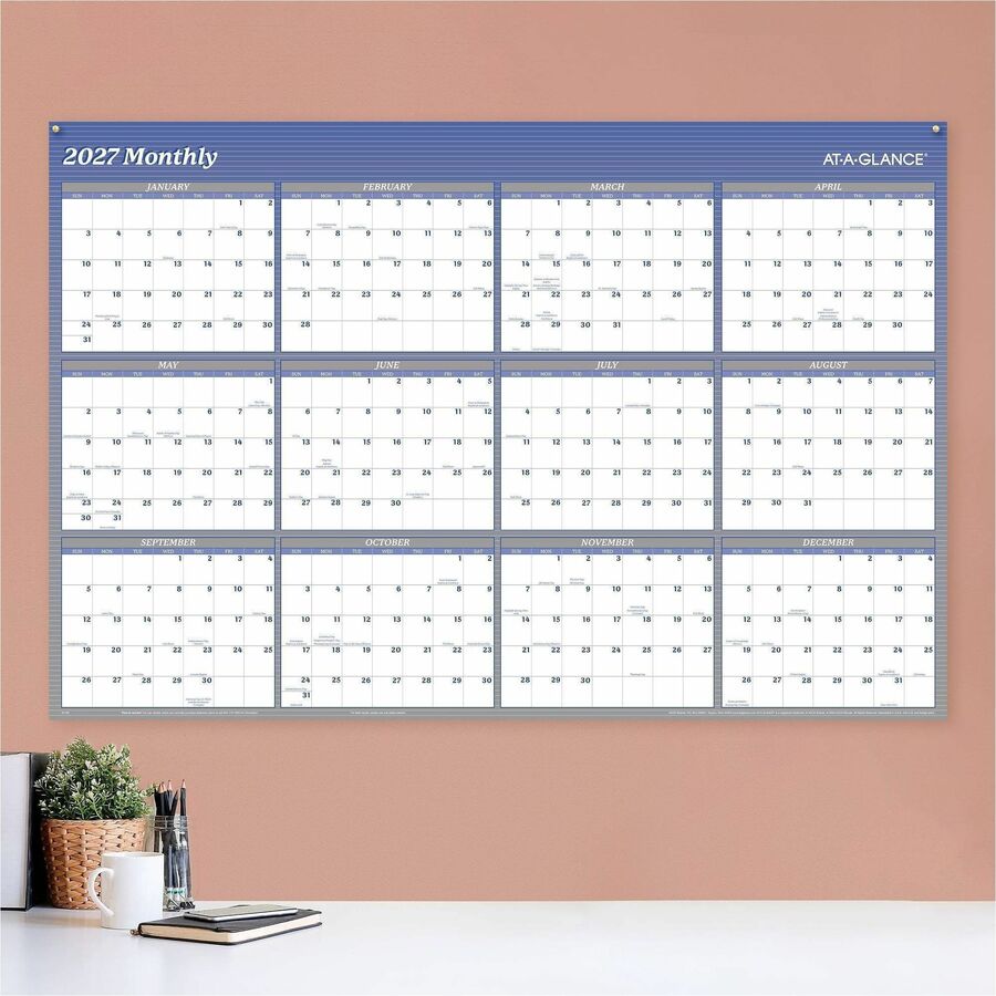 At-A-Glance Vertical Horizontal Reversible Erasable Wall Calendar