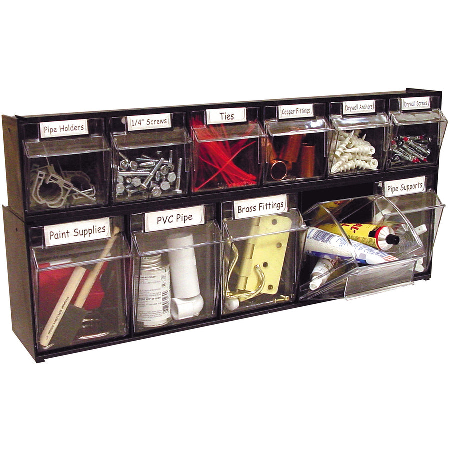 Deflecto Tilt Bin Interlocking Multi-Bin Storage Organizer
