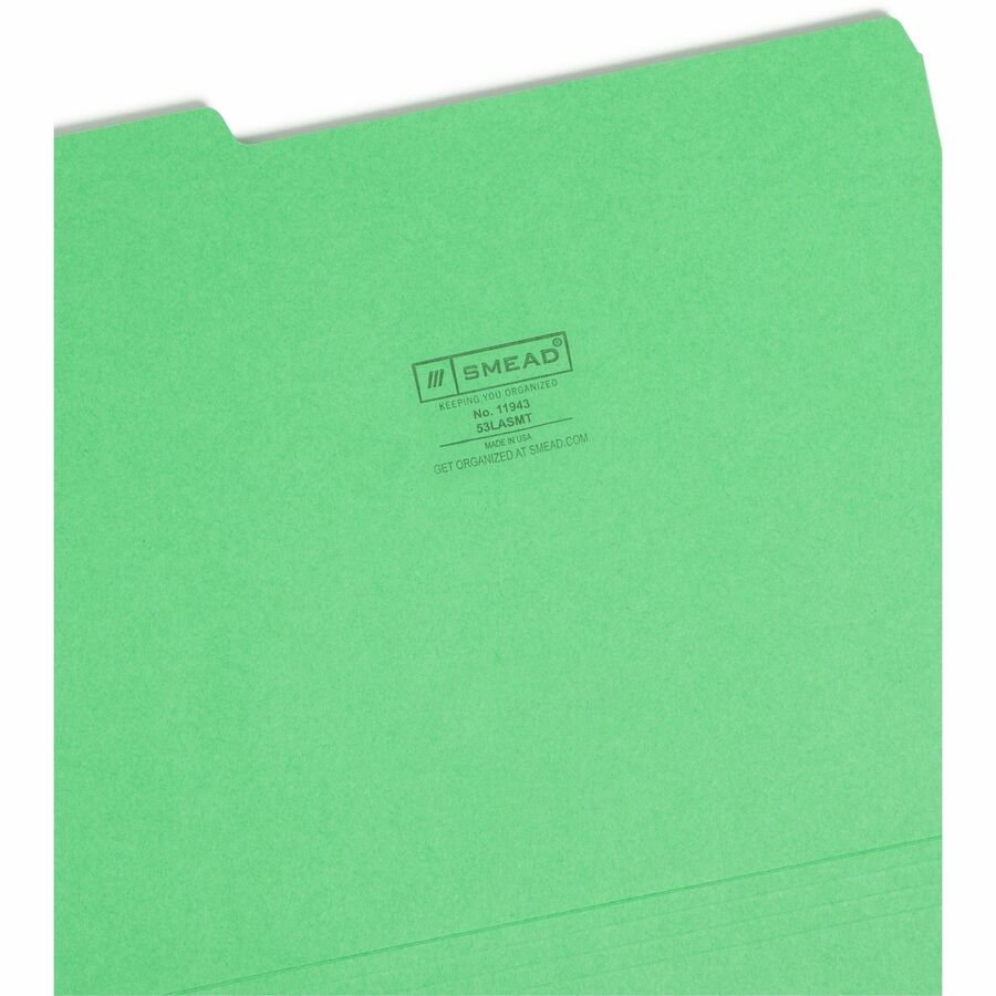 Smead 1/3 Tab Cut Letter Recycled Top Tab File Folder