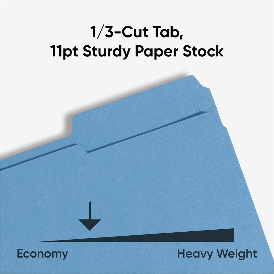 Smead Colored 1/3 Tab Cut Letter Recycled Fastener Folder