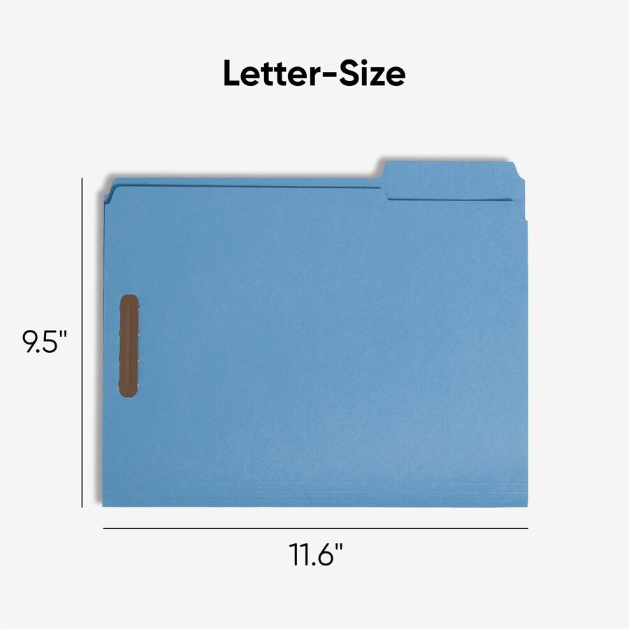 Smead Colored 1/3 Tab Cut Letter Recycled Fastener Folder