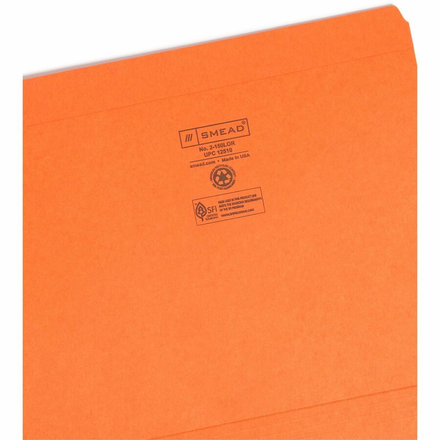 Smead Colored Straight Tab Cut Letter Recycled Top Tab File Folder