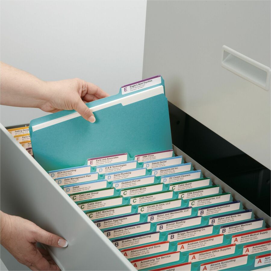 Smead Colored 1/3 Tab Cut Letter Top Tab File Folder