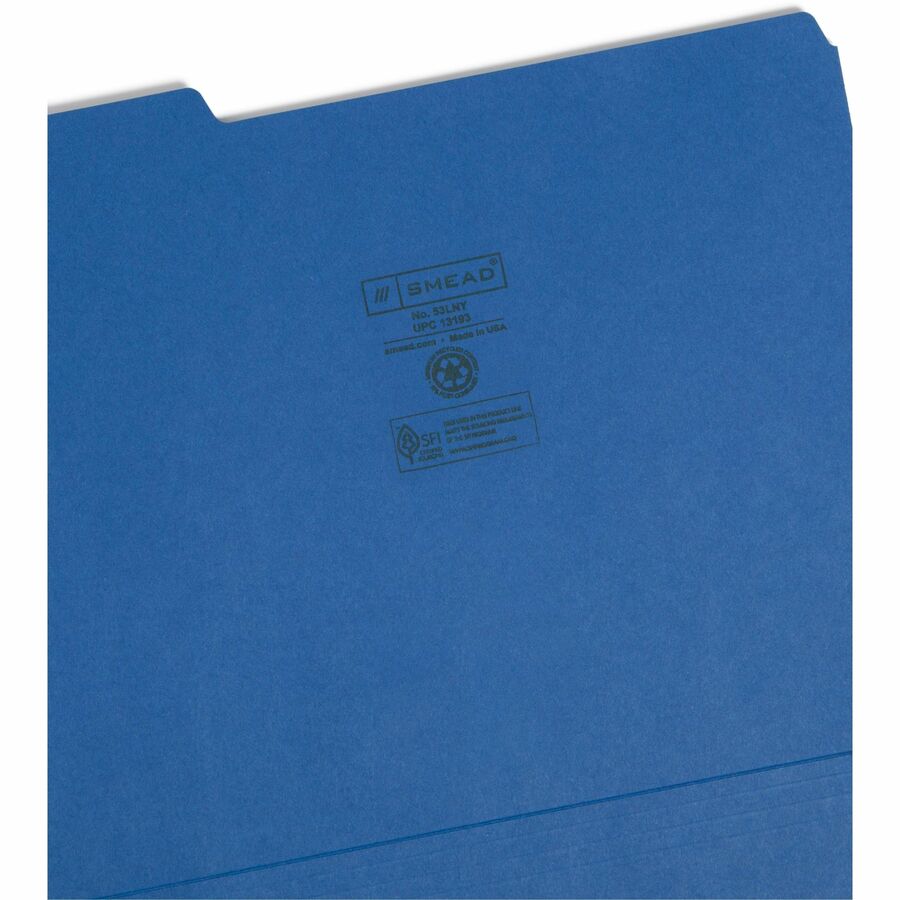 Smead Colored 1/3 Tab Cut Letter Recycled Top Tab File Folder