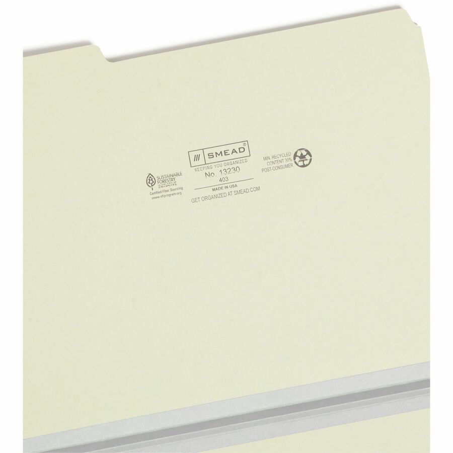 Smead 1/3 Tab Cut Letter Recycled Top Tab File Folder