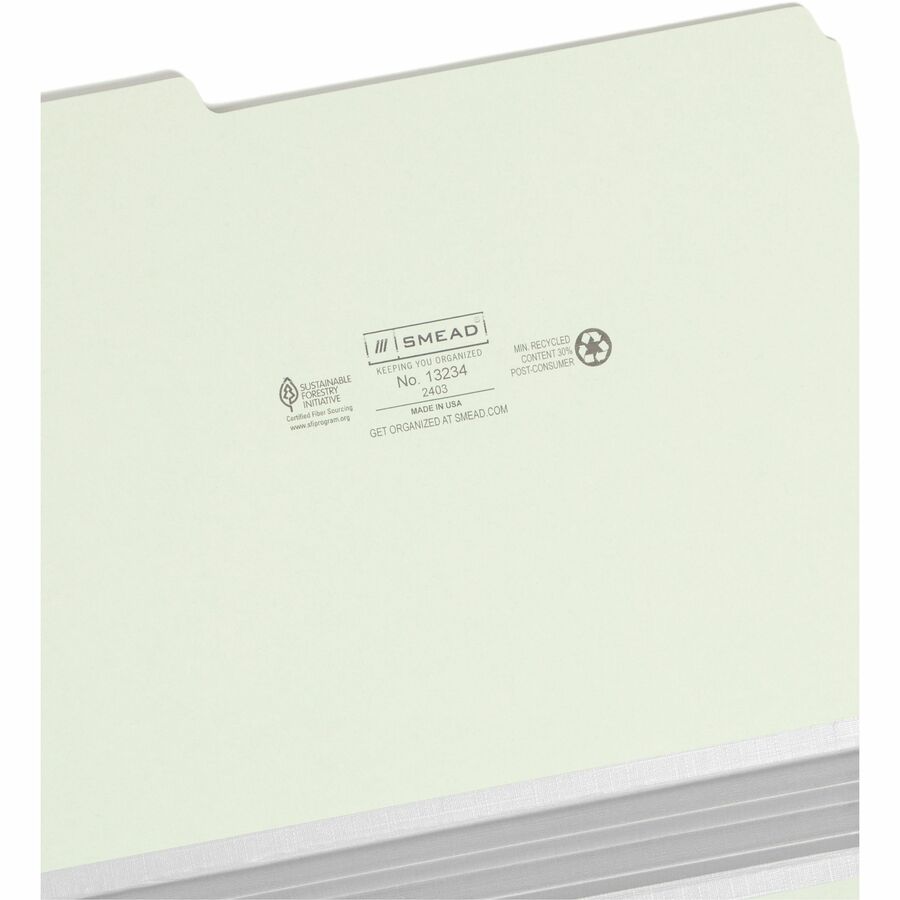 Smead 1/3 Tab Cut Letter Recycled Top Tab File Folder