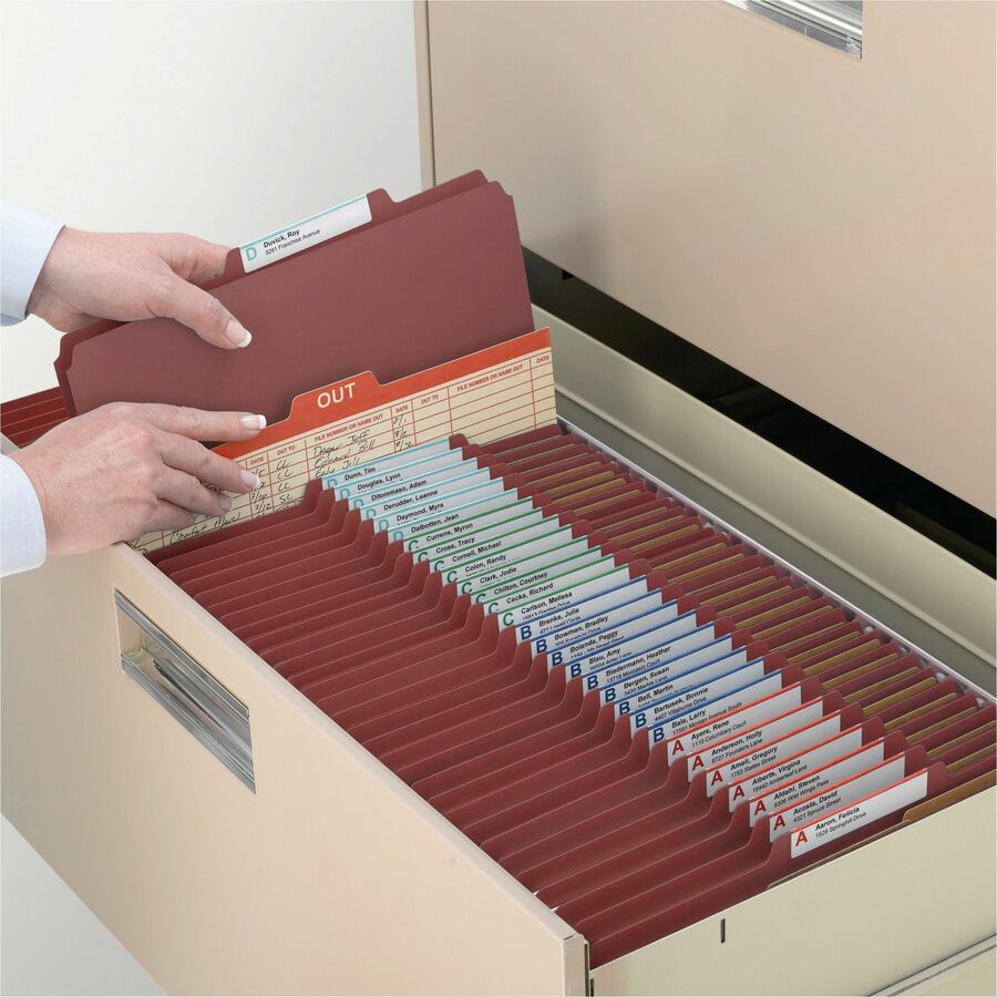 Smead SafeSHIELD 2/5 Tab Cut Letter Recycled Classification Folder