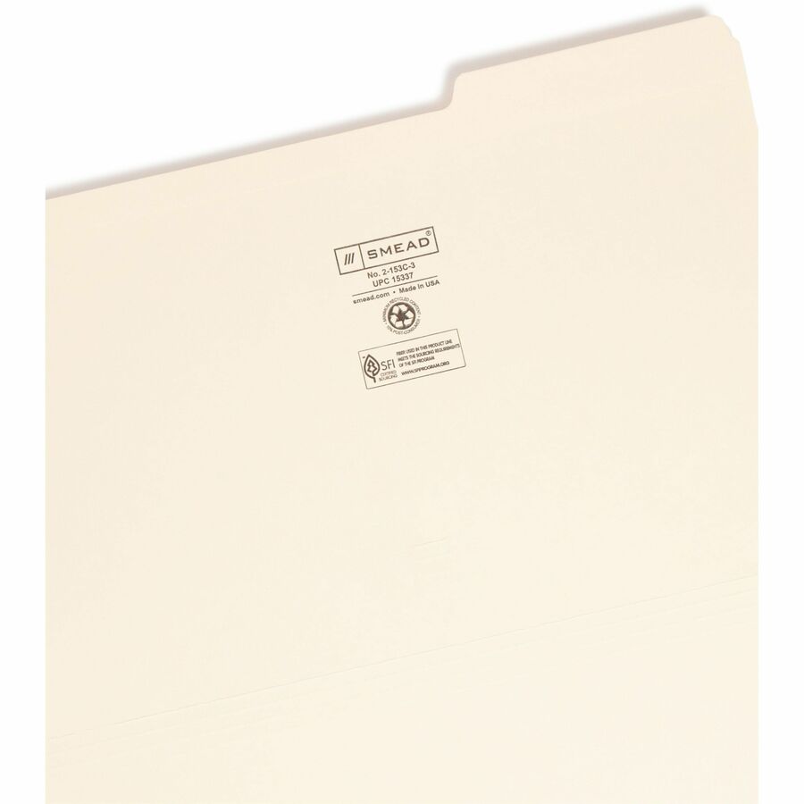 Smead 1/3 Tab Cut Legal Recycled Top Tab File Folder