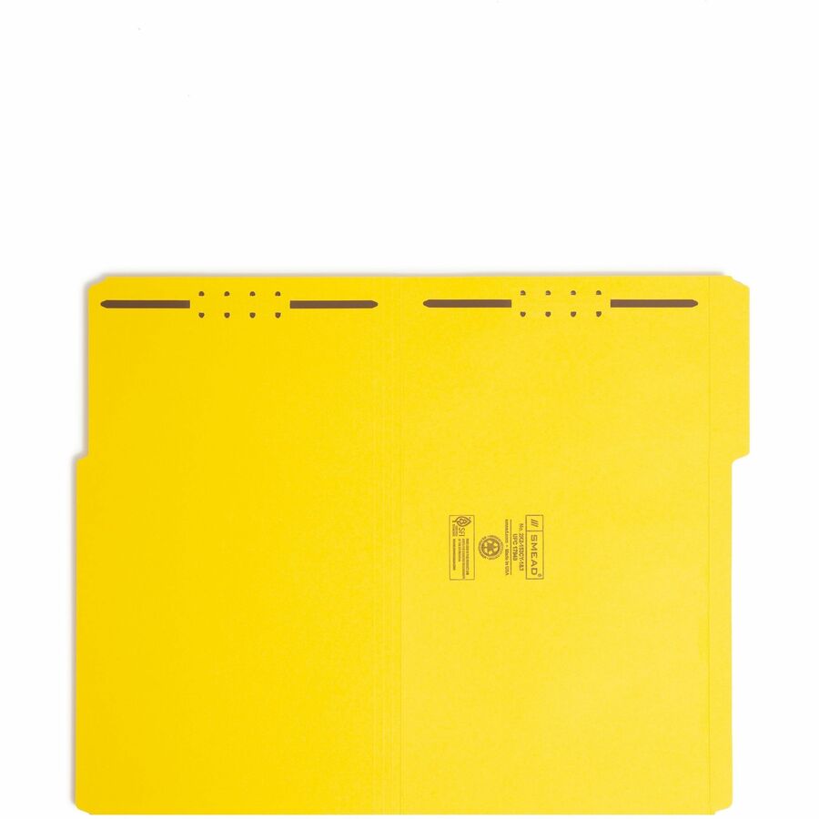 Smead Colored 1/3 Tab Cut Legal Recycled Fastener Folder