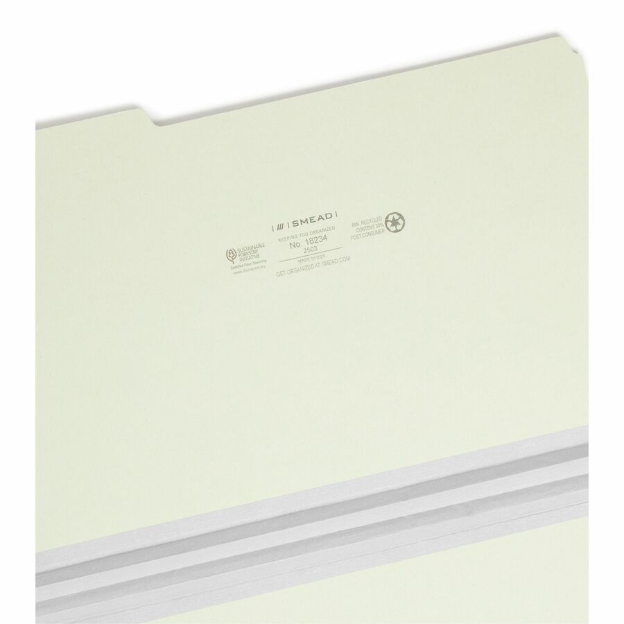 Smead 1/3 Tab Cut Legal Recycled Top Tab File Folder