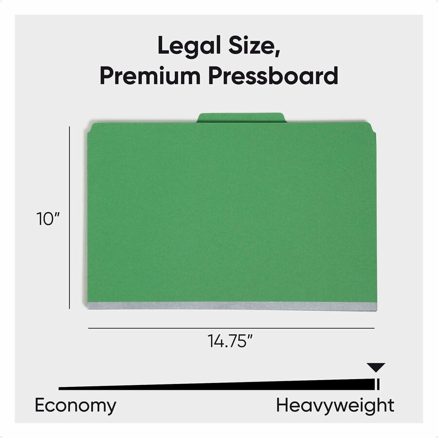 Smead SafeSHIELD 2/5 Tab Cut Legal Recycled Classification Folder