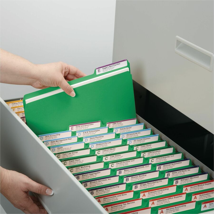 Smead Colored 1/3 Tab Cut Letter Recycled Top Tab File Folder