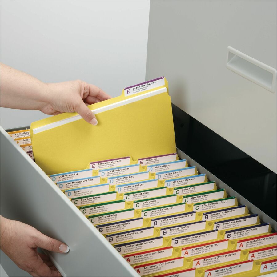 Smead Colored 1/3 Tab Cut Letter Recycled Top Tab File Folder