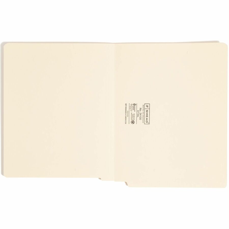 Smead Straight Tab Cut Letter Recycled End Tab File Folder