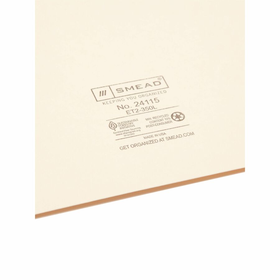 Smead Straight Tab Cut Letter Recycled File Pocket