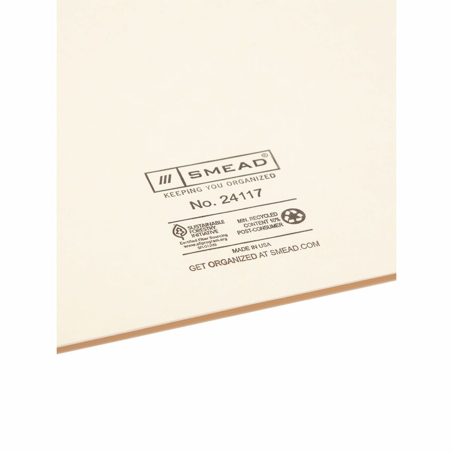 Smead Straight Tab Cut Letter Recycled File Pocket