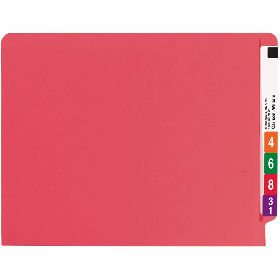 Smead Shelf-Master Straight Tab Cut Letter Recycled Fastener Folder