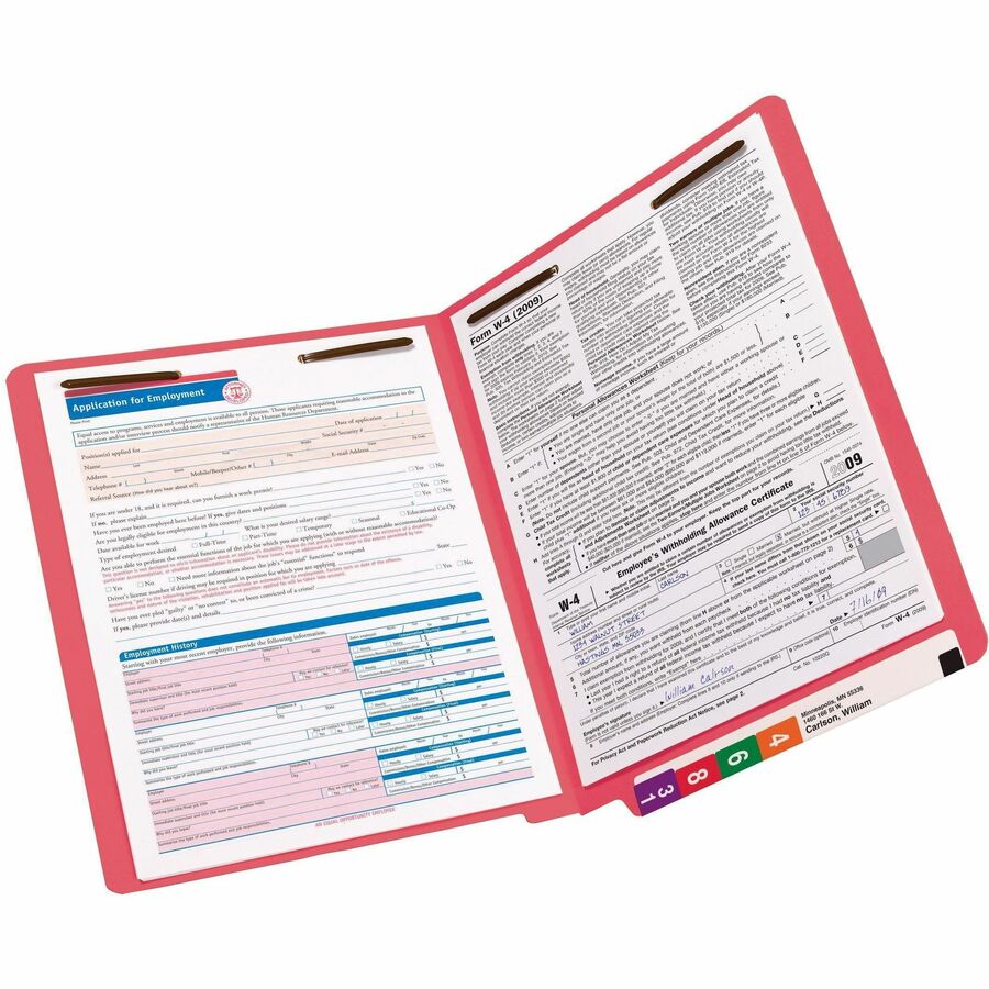 Smead Shelf-Master Straight Tab Cut Letter Recycled Fastener Folder
