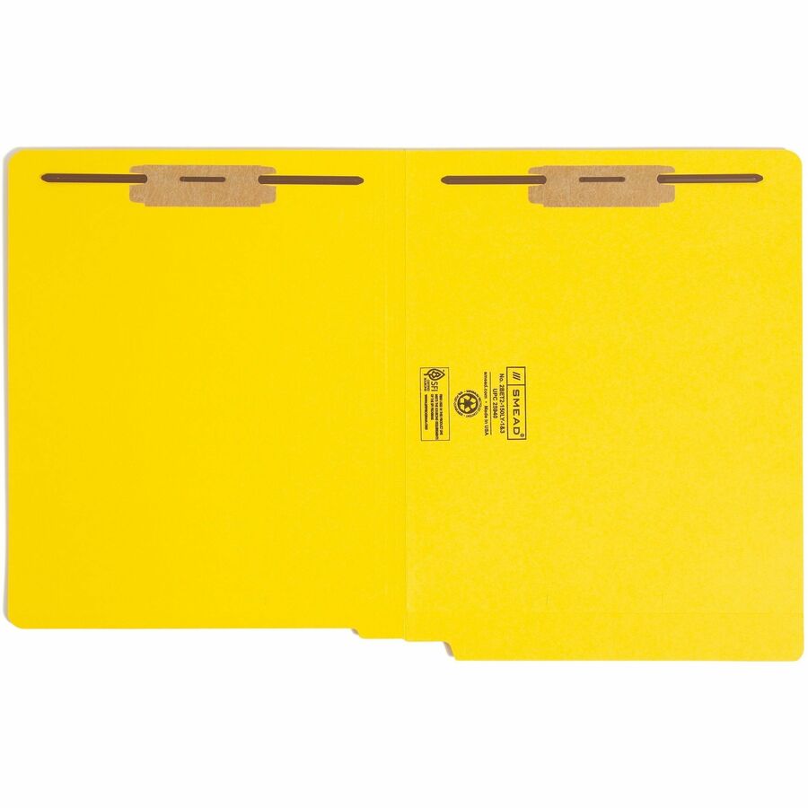 Smead Colored Straight Tab Cut Letter Recycled Fastener Folder