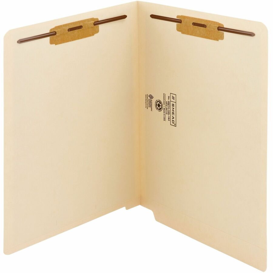 Smead Straight Tab Cut Letter Recycled Fastener Folder
