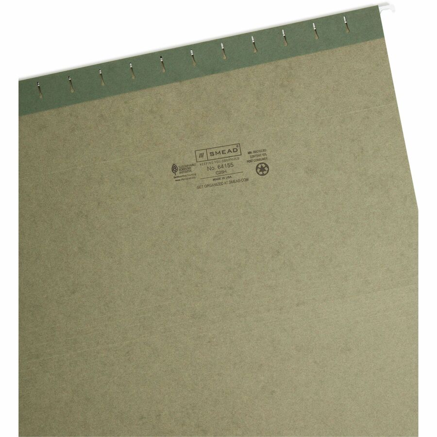 Smead 1/5 Tab Cut Legal Recycled Hanging Folder