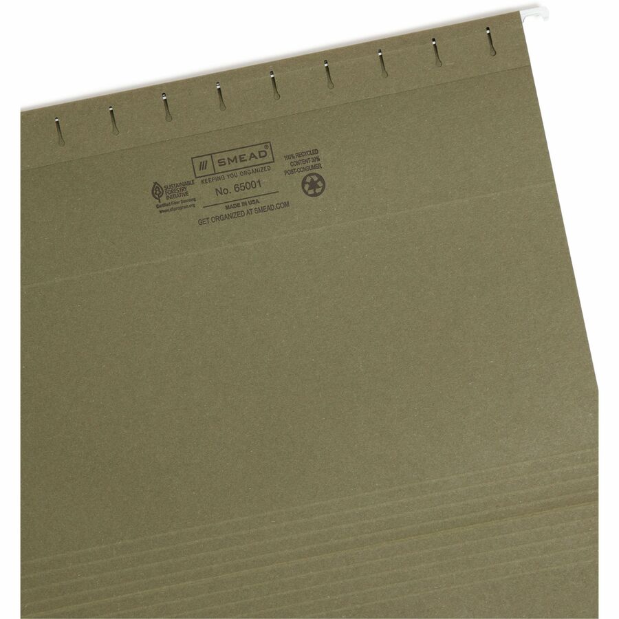 Smead 1/5 Tab Cut Letter Recycled Hanging Folder