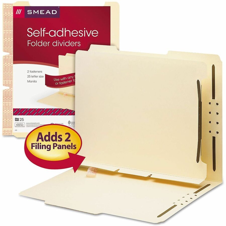Smead Self-Adhesive Folder Dividers with Twin-Prong Fastener