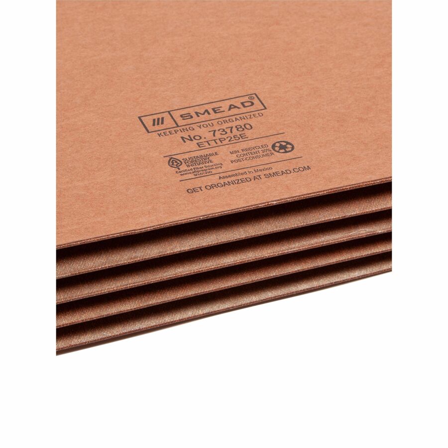 Smead TUFF Straight Tab Cut Letter Recycled File Pocket