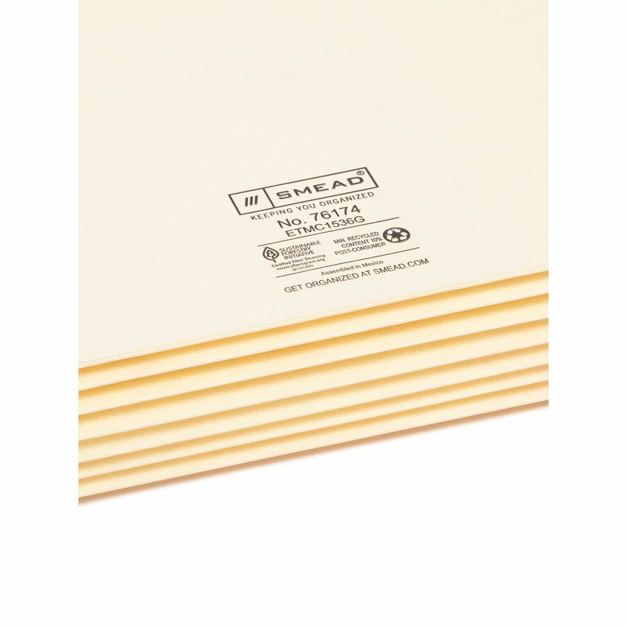 Smead Straight Tab Cut Legal Recycled File Pocket