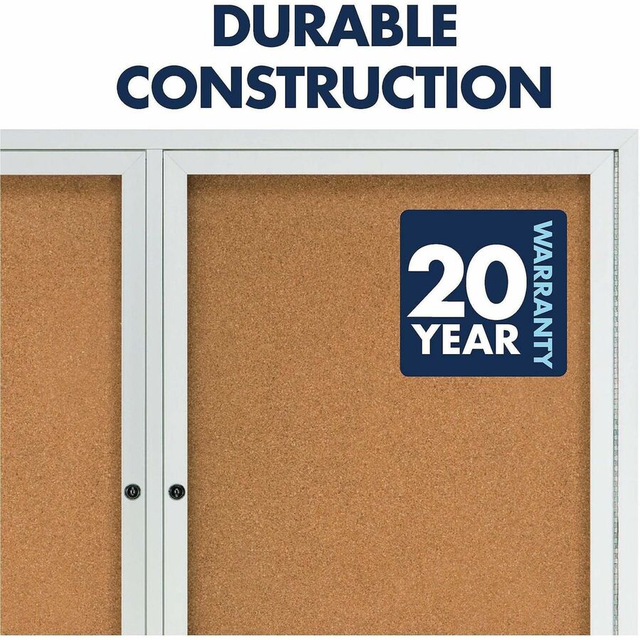 Quartet Enclosed Bulletin Board for Indoor Use