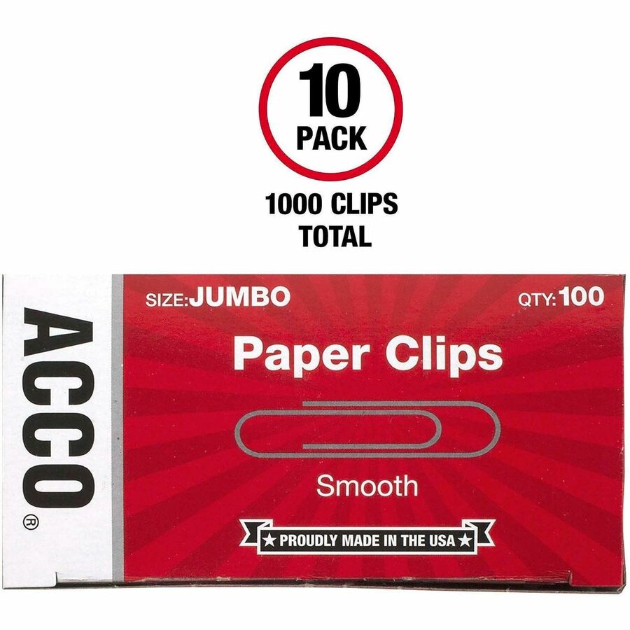 ACCO Economy Jumbo Smooth Paper Clips