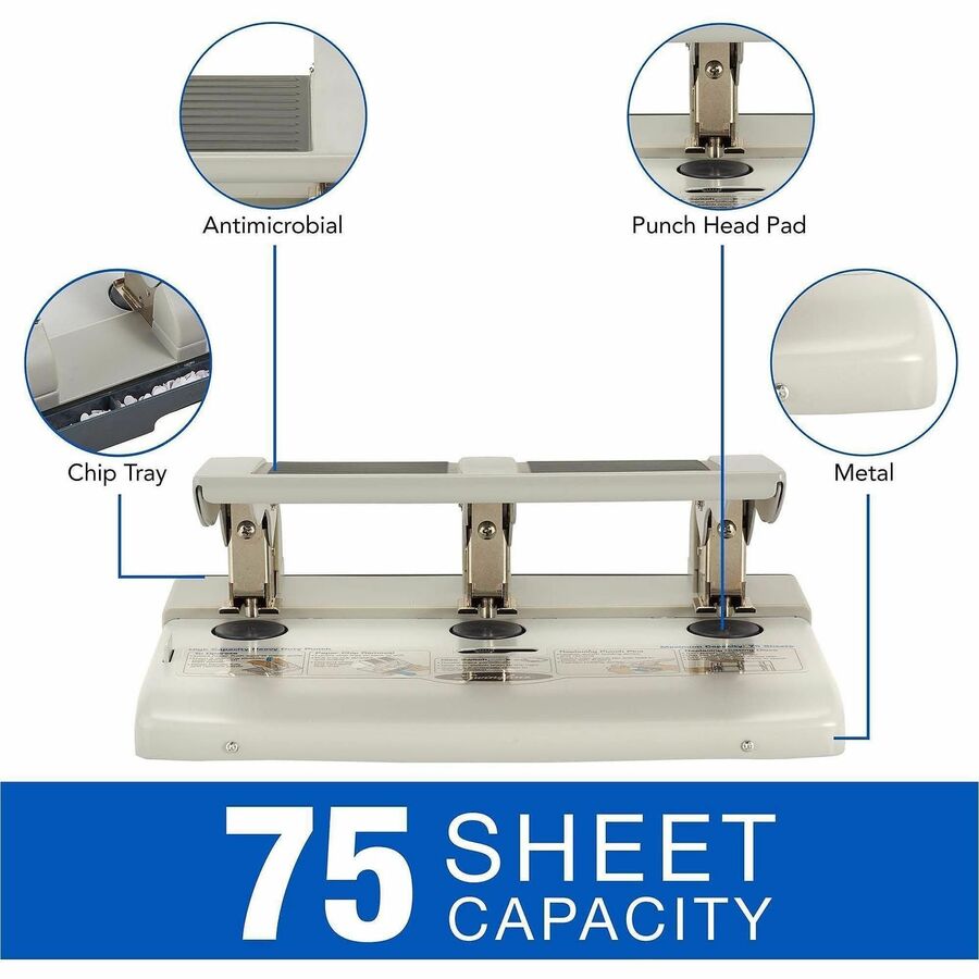 Swingline Antimicrobial High-Capacity Heavy-Duty Punch