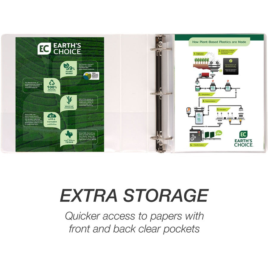 Samsill Earth's Choice Plant-based Durable View Binder