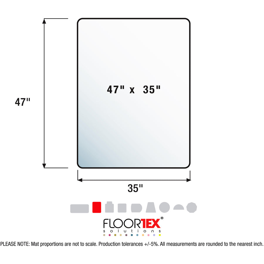 Cleartex Ultimat® Polycarbonate Rectangular Chair Mat for Hard Floor - 35" x 47"