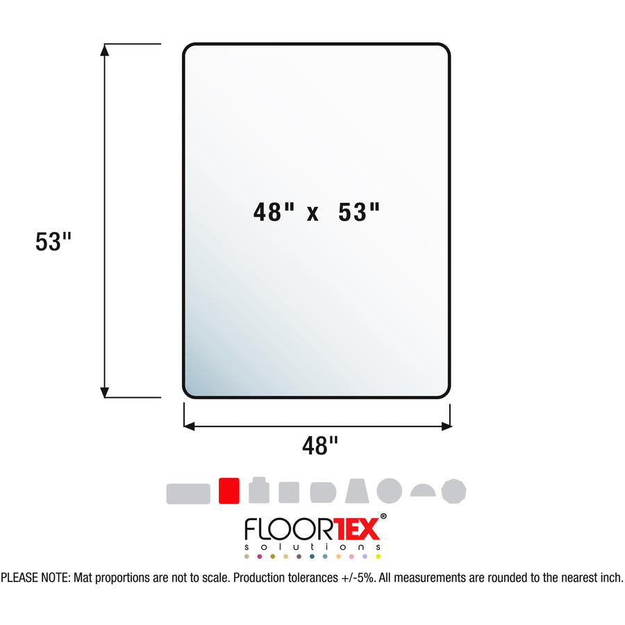 Floortex Cleartex Ultimat® Polycarbonate Rectangular Chair Mat for Hard Floor - 48" x 53"