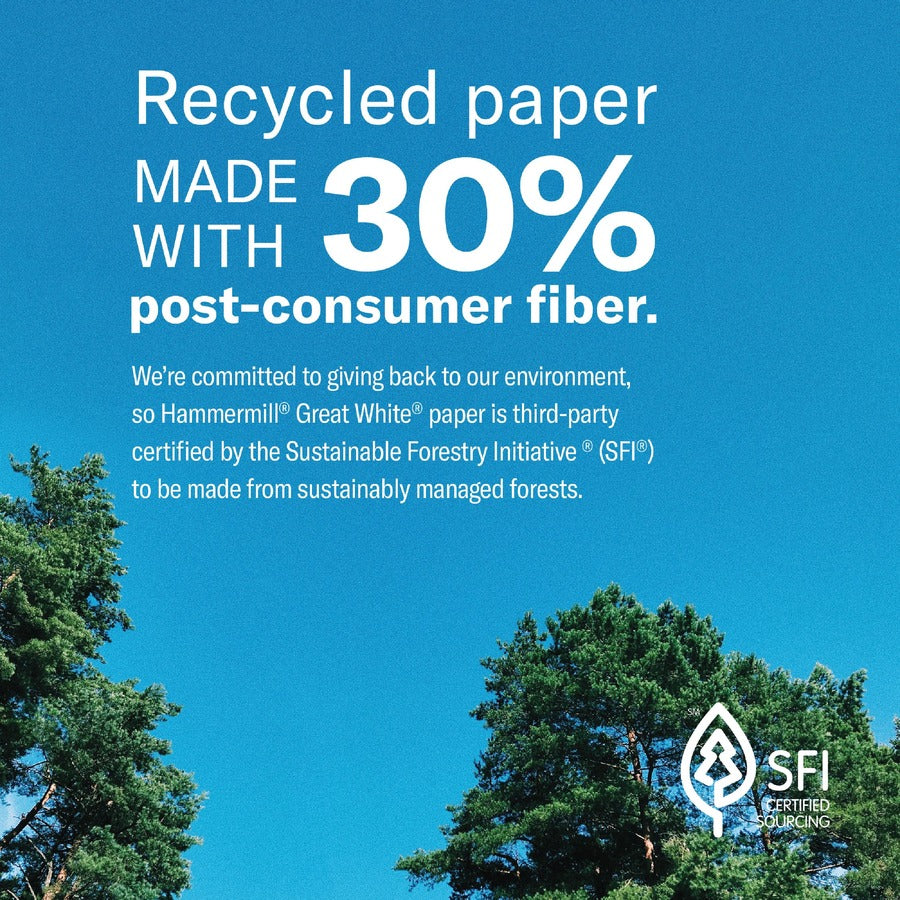 Hammermill Great White 3HP Recycled Copy Paper - White