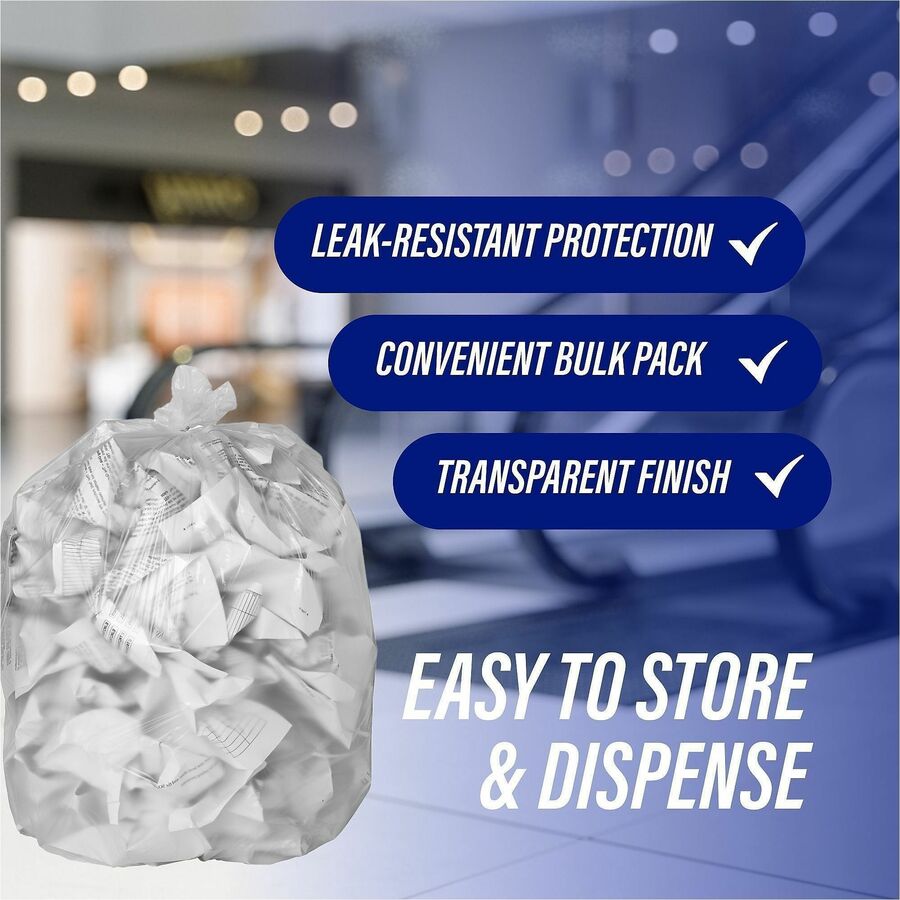 Genuine Joe Clear Trash Can Liners