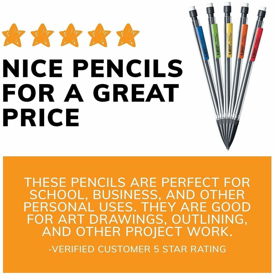 BIC Xtra-Smooth No. 2 Mechanical Pencils With Erasers