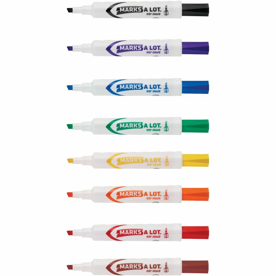 Avery® Marks A Lot Marks A Lot Dry Erase Markers, Desk-Style, 8 Assorted Markers